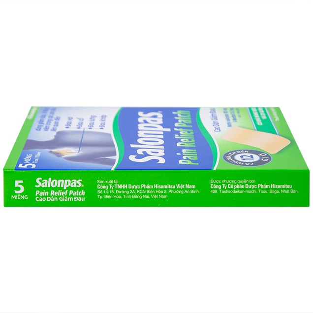 Cao dán Salonpas Pain Relief Patch Hisamitsu giúp giảm đau, kháng viêm (5 miếng)