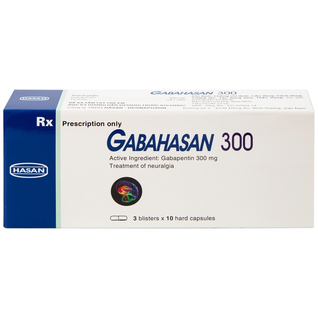 Thuốc Gabahasan 300mg Hasan điều trị đau viêm dây thần kinh (3 vỉ x 10 viên)