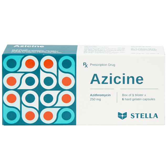 Thuốc Azicine 250mg Stada điều trị nhiễm khuẩn đường hô hấp (6 viên)