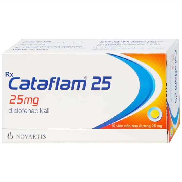 Thuốc Cataflam 25mg Novartis điều trị đau, viêm sau chấn thương (10 viên)