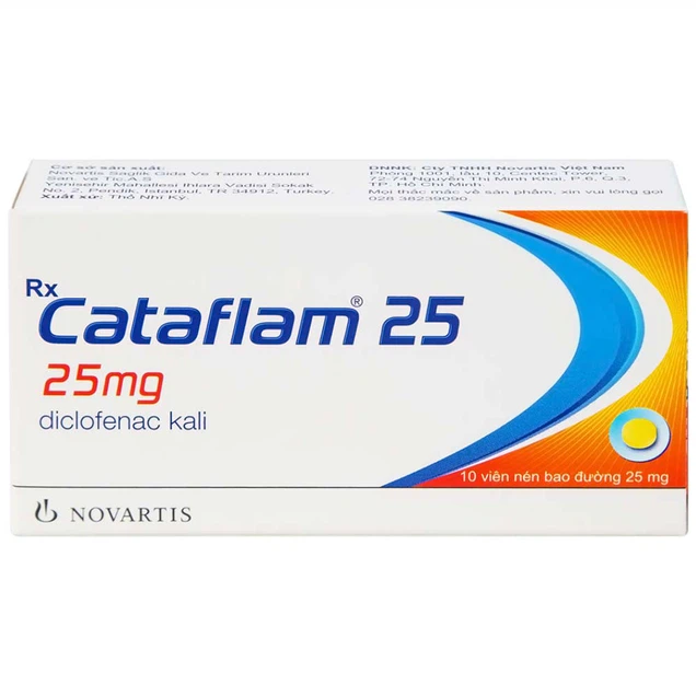 Thuốc Cataflam 25mg Novartis điều trị đau, viêm sau chấn thương (10 viên)