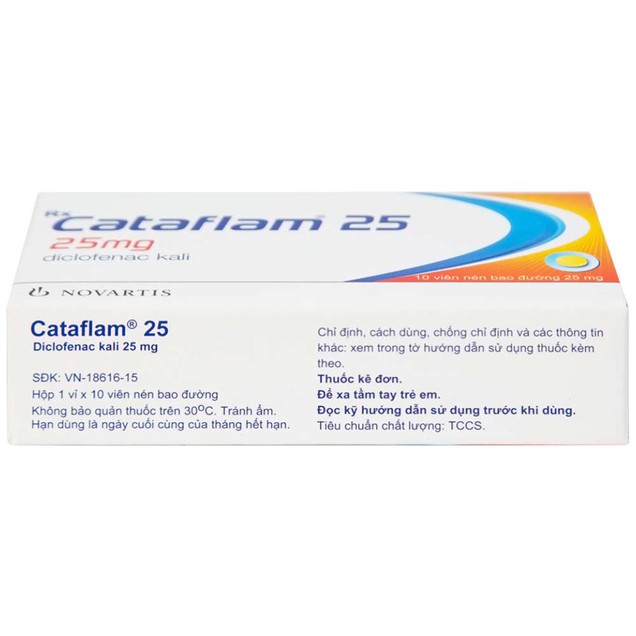 Thuốc Cataflam 25mg Novartis điều trị đau, viêm sau chấn thương (10 viên)