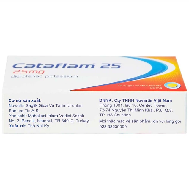 Thuốc Cataflam 25mg Novartis điều trị đau, viêm sau chấn thương (10 viên)