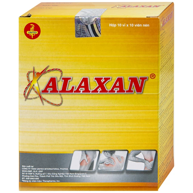 Thuốc Alaxan 325mg United hỗ trợ giảm các cơn đau xương khớp (10 vỉ x 10 viên)