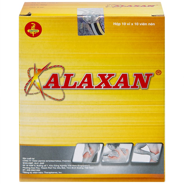 Thuốc Alaxan 325mg United hỗ trợ giảm các cơn đau xương khớp (10 vỉ x 10 viên)