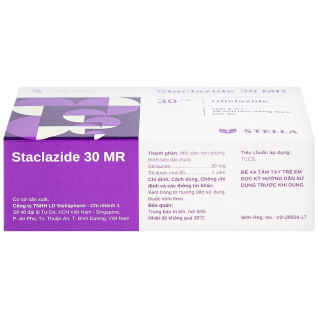 Thuốc Staclazide 30 MR Stella điều trị tiểu đường type 2 (3 vỉ x 10 viên)