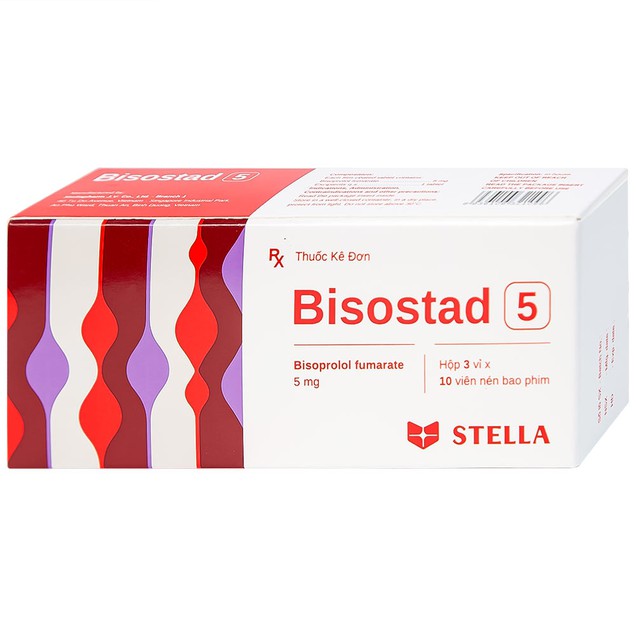 Thuốc Bisostad 5mg Stella hỗ trợ điều trị suy tim mạn tính (3 vỉ x 10 viên)
