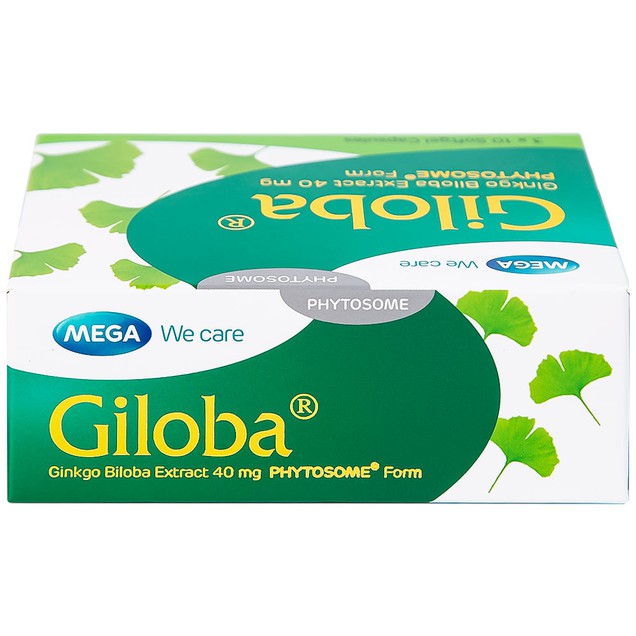Thuốc Giloba 40mg MEGA We care hỗ trợ điều trị suy tuần hoàn não (3 vỉ x 10 viên)
