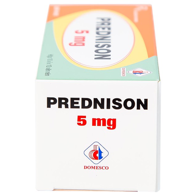 Thuốc Prednison 5mg Domesco điều trị viêm khớp dạng thấp, lupus ban đỏ (100 viên)