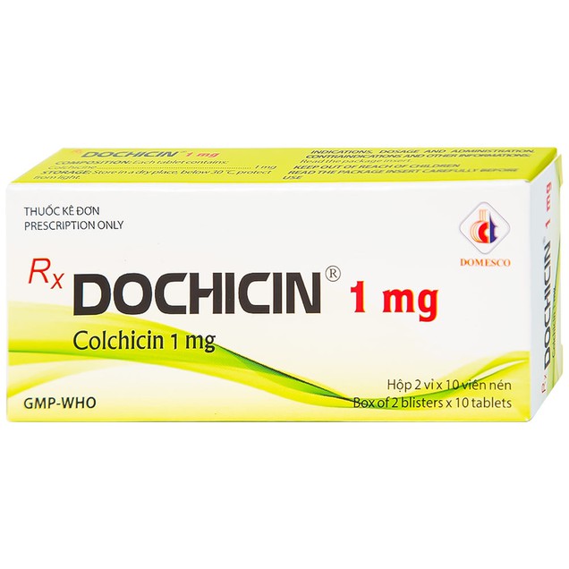 Thuốc Dochicin 1mg Domesco phòng và điều trị bệnh gút (20 viên)
