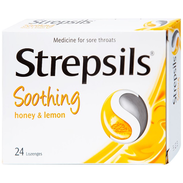 Viên ngậm Strepsils Soothing mật ong & chanh Reckitt Benckiser trị viêm họng (2 vỉ x 12 viên)