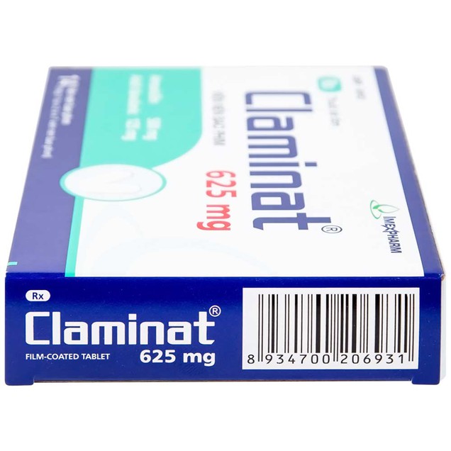 Thuốc Claminat 625mg Imexpharm điều trị nhiễm khuẩn tai mũi họng (14 viên)