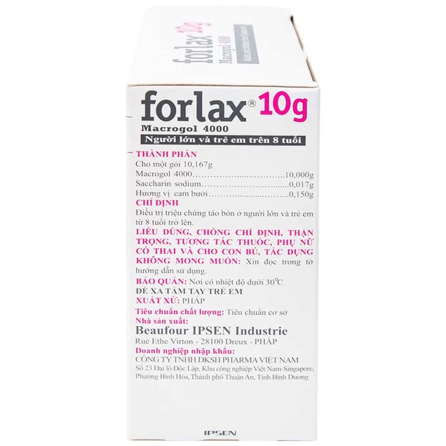 Thuốc Forlax Beaufour Ipsen hỗ trợ điều trị triệu chứng táo bón (20 gói x 10g)