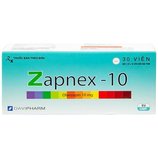 Thuốc Zapnex 10mg Đạt Vi Phú điều trị duy trì bệnh tâm thần phân liệt (30 viên)