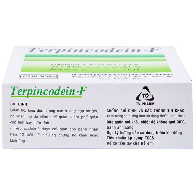 Thuốc Terpincodein-F TV.Pharm giảm ho, long đờm (100 viên)