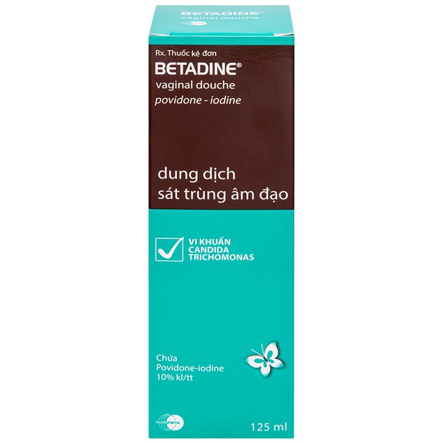 Dung dịch sát trùng âm đạo Betadine xanh Vaginal Douche trị viêm âm đạo (chai 125ml)