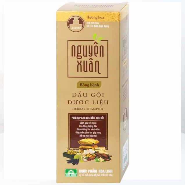 Dầu gội dược liệu Nguyên Xuân vàng hương hoa bồng bềnh cho tóc (250ml)