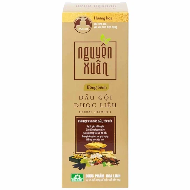 Dầu gội dược liệu Nguyên Xuân vàng hương hoa bồng bềnh cho tóc (250ml)