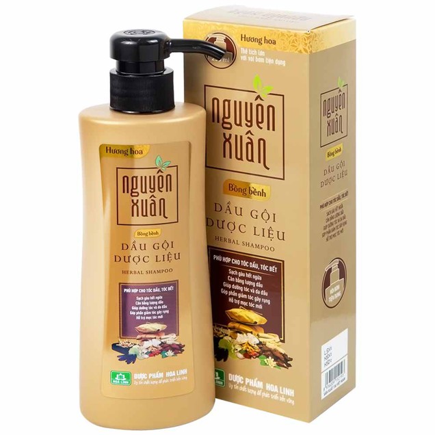Dầu gội dược liệu Nguyên Xuân vàng hương hoa bồng bềnh cho tóc (250ml)