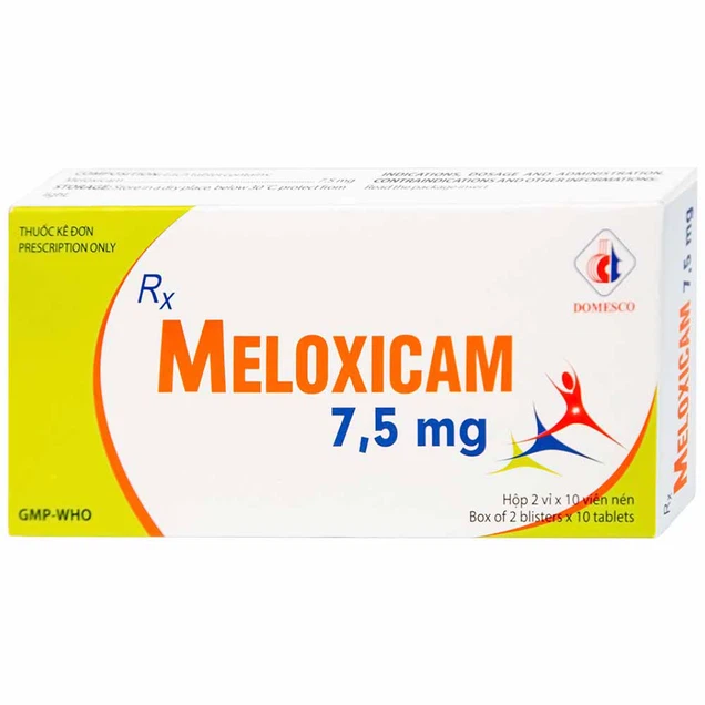 Thuốc Meloxicam 7.5mg Domesco điều trị viêm xương khớp (2 vỉ x 10 viên)