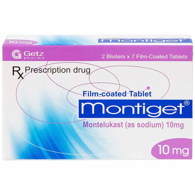 Thuốc Montiget 10mg Getz điều trị suyễn, viêm mũi dị ứng (2 vỉ x 7 viên)