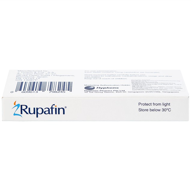 Thuốc Rupafin 10mg Hyphens điều trị viêm mũi dị ứng, mày đay (10 viên)