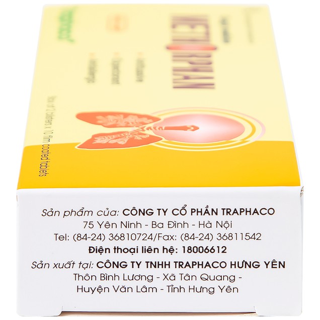 Thuốc ho Methorphan Traphaco hỗ trợ điều trị ho khan, ho có đờm (2 vỉ x 10 viên)