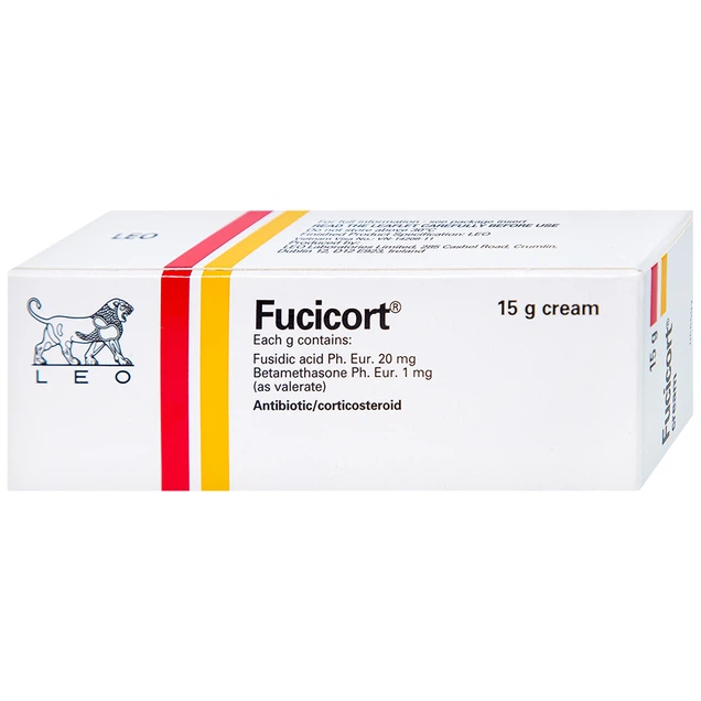 Thuốc kem Fucicort LEO điều trị các bệnh lý viêm da do nhiễm trùng (15g)