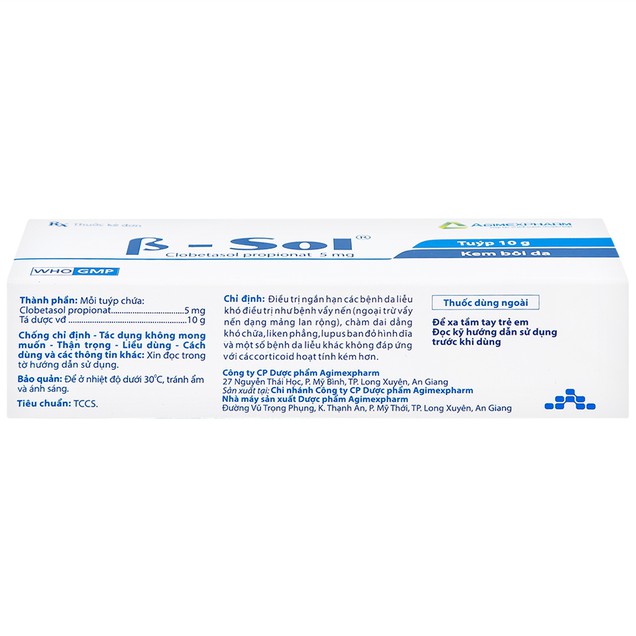 Kem bôi B-Sol Agimexpharm điều trị vẩy nến, viêm da (10g)