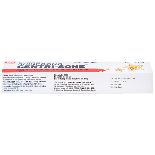 Thuốc Gentrisone ShinPoong Deawoo điều trị viêm da dị ứng (20g)