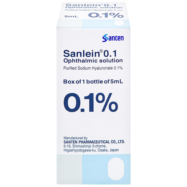 Dung dịch nhỏ mắt Sanlein 0.1% Santen hỗ trợ điều trị rối loạn biểu mô kết giác mạc (5ml)