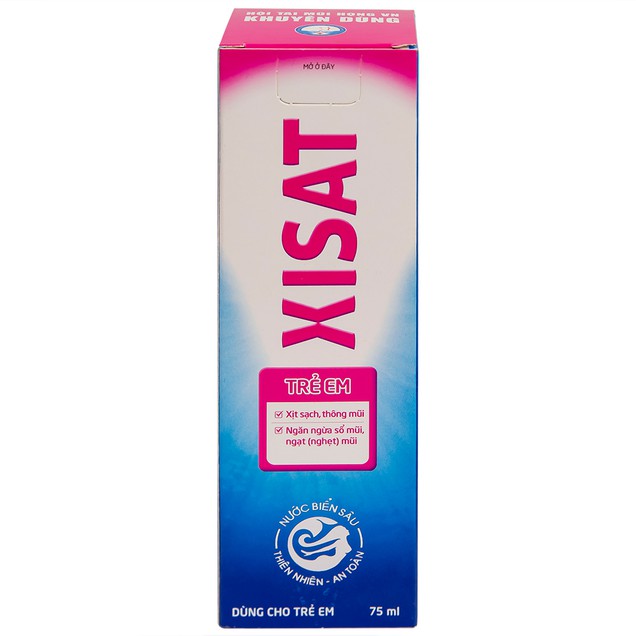 Nước biển sâu sạch thông mũi dành cho trẻ em Xisat (75ml)