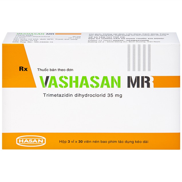 Thuốc Vashasan MR 35mg Hasan điều trị đau thắt ngực ổn định (3 vỉ x 30 viên)