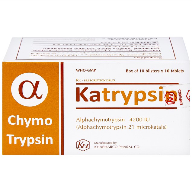 Thuốc Katrypsin 4200iu Khánh Hòa điều trị phù nề sau chấn thương (10 vỉ x 15 viên)