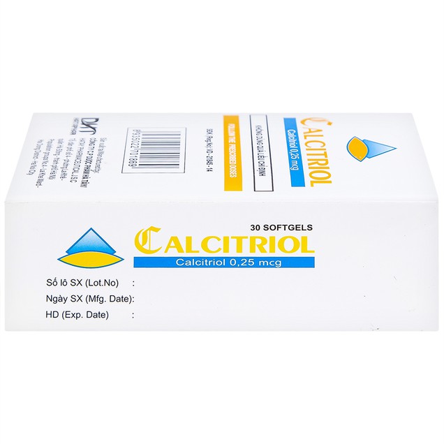 Thuốc Calcitriol Hà Tây điều trị loãng xương, còi xương (3 vỉ x 10 viên)