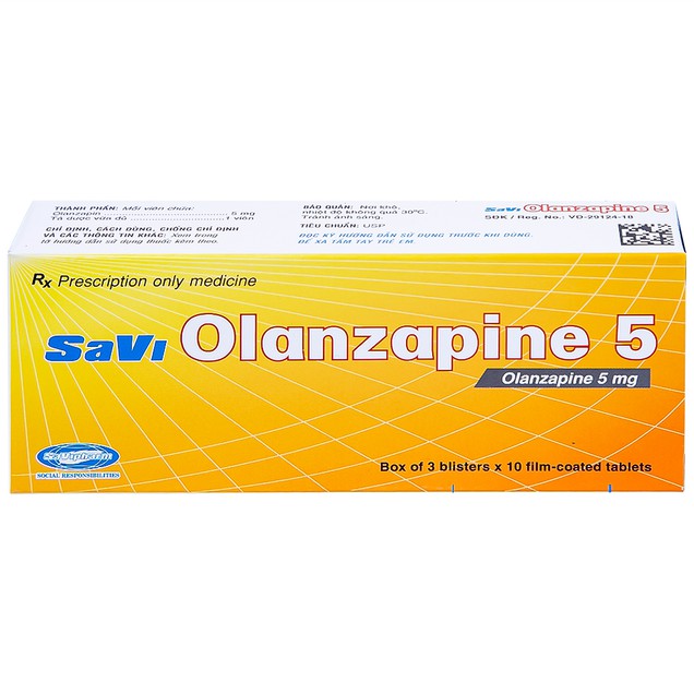 Thuốc Savi Olanzapine 5mg điều trị tâm thần phân liệt (3 vỉ x 10 viên)