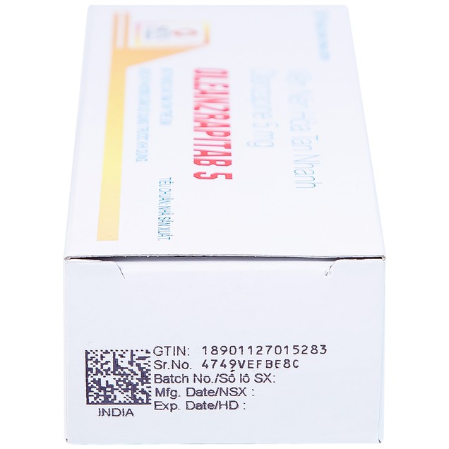 Thuốc Oleanzrapitab 5mg Sun Pharma điều trị bệnh tâm thần phân liệt (50 viên)