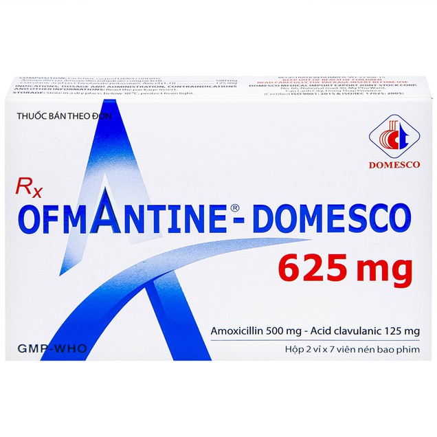 Thuốc Ofmantine Domesco 625mg điều trị các bệnh nhiễm khuẩn (14 viên)
