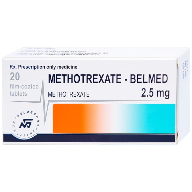 Thuốc Methotrexate Belmed 2.5mg điều trị bệnh vẩy nến nặng và một số dạng viêm khớp dạng thấp (20 viên)