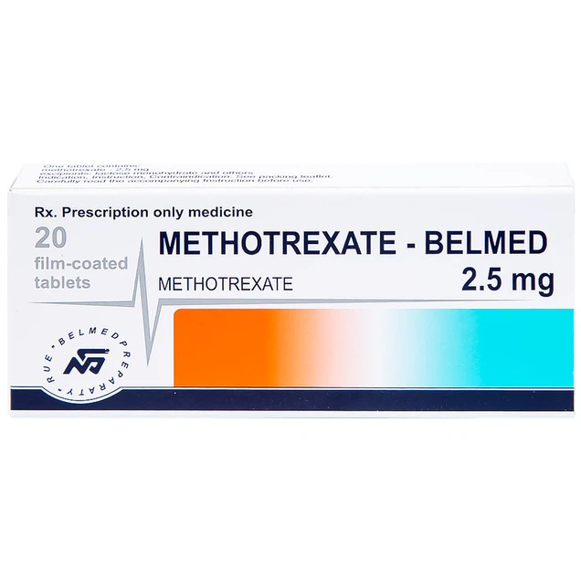 Thuốc Methotrexate Belmed 2.5mg điều trị bệnh vẩy nến nặng và một số dạng viêm khớp dạng thấp (20 viên)