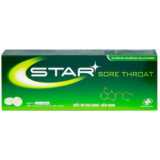 Viên ngậm Star Sore Throat OPV không đường giảm đau họng, viêm họng (24 viên)