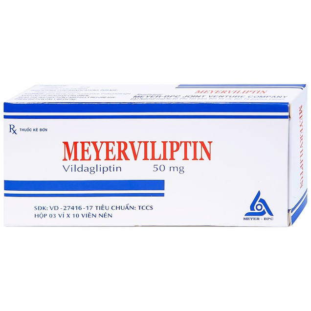 Thuốc Meyerviliptin 50mg hỗ trợ kiểm soát đường huyết (3 vỉ x 10 viên)