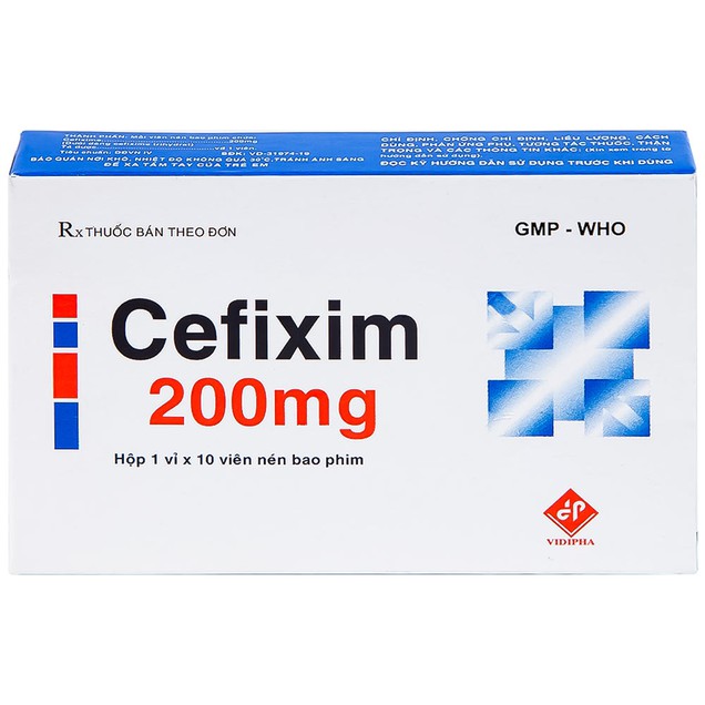 Thuốc Cefixim 200mg Vidipha điều trị nhiễm khuẩn đường tiết niệu (10 viên)