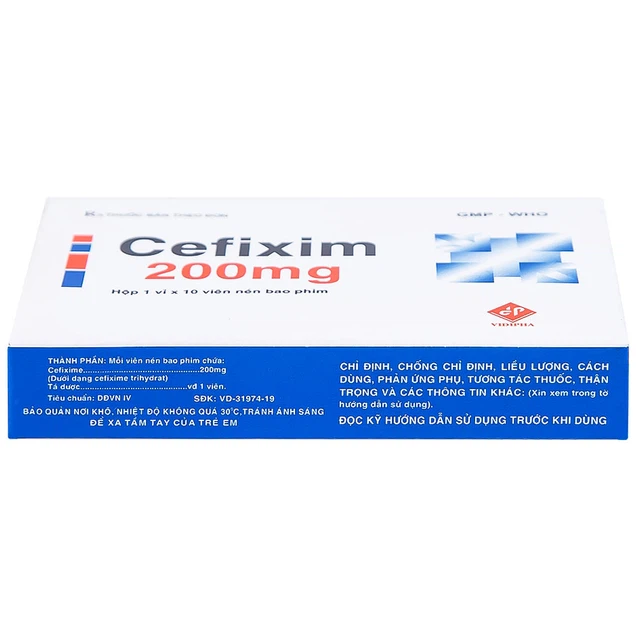 Thuốc Cefixim 200mg Vidipha điều trị nhiễm khuẩn đường tiết niệu (10 viên)