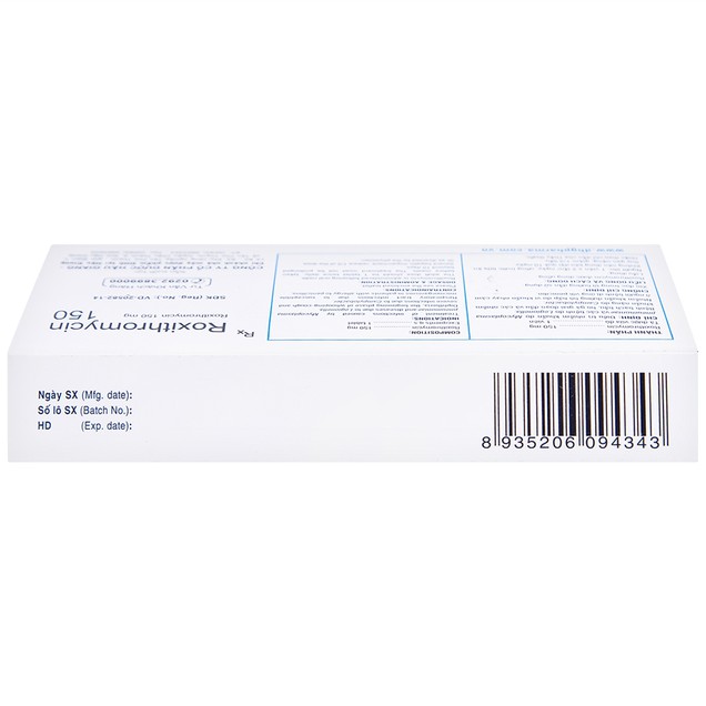 Thuốc Roxithromycin 150 DHG điều trị các bệnh nhiễm khuẩn (3 vỉ x 10 viên)