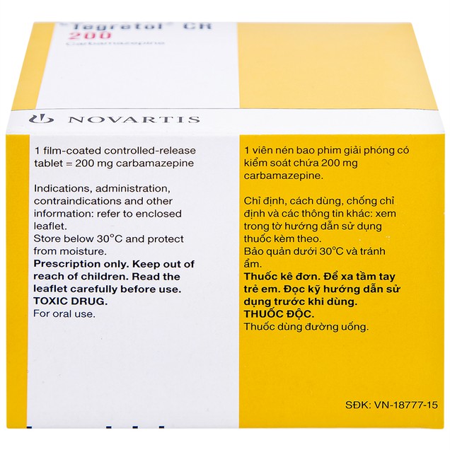 Thuốc Tegretol CR 200mg Novartis điều trị bệnh động kinh (5 vỉ x 10 viên)