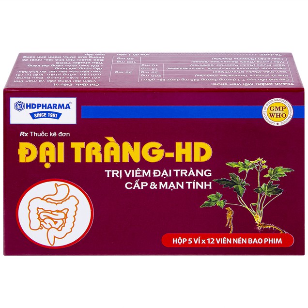 Thuốc Đại Tràng HD điều trị viêm đại tràng cấp và mạn tính (60 viên)