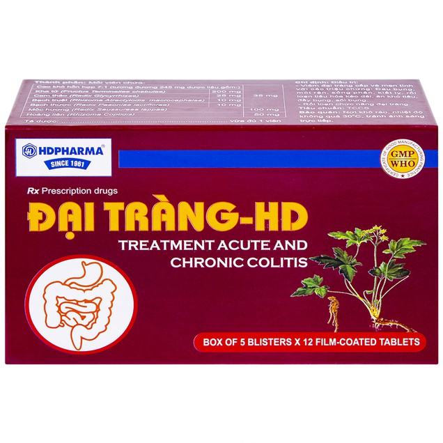 Thuốc Đại Tràng HD điều trị viêm đại tràng cấp và mạn tính (60 viên)