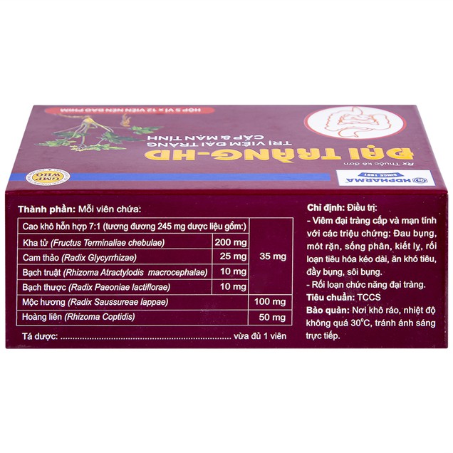 Thuốc Đại Tràng HD điều trị viêm đại tràng cấp và mạn tính (60 viên)