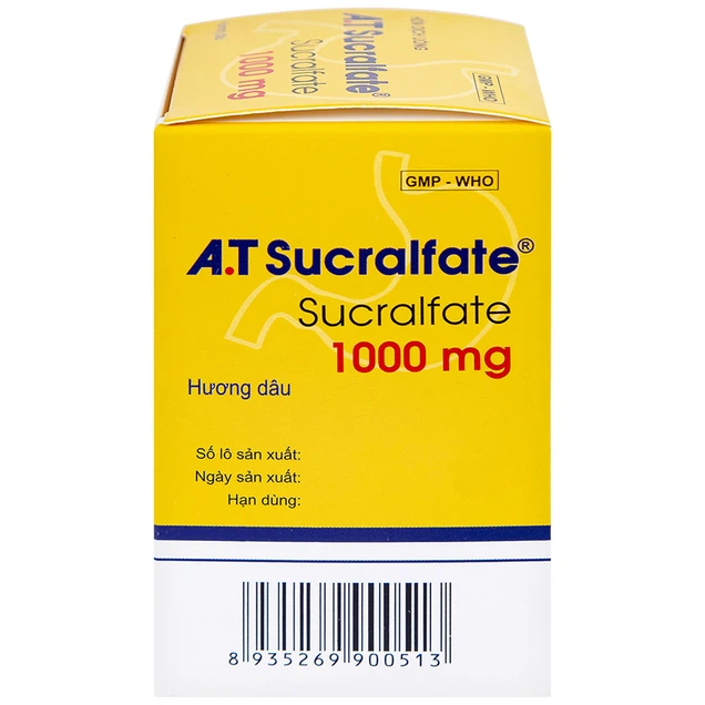 Thuốc A.T Sucralfate 1000mg An Thiên điều trị loét dạ dày tá tràng (20 gói x 5g)